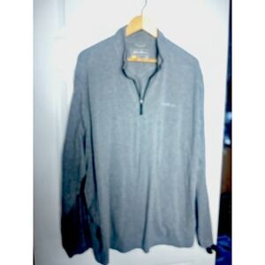 Eddie Bauer Gray Pullover Travex Shirt 2XL Cotton Quarter Zip Light Weight
